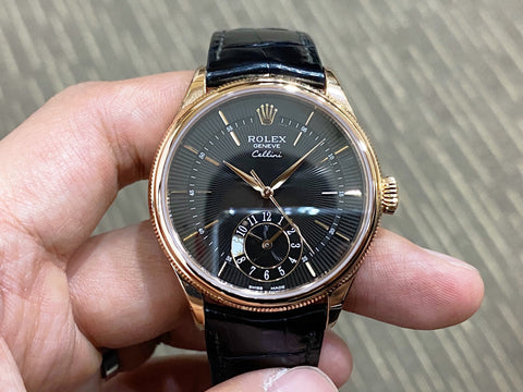 -Like New- Rolex Cellini Dual Time Everose Gold 50525